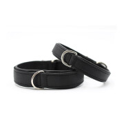 Lederhalsband Klassik-Premium schwarz/schwarz 45cm/24mm...