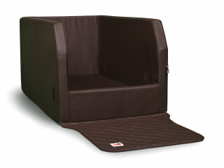 Autohundebett Travelmat® Rücksitz Plus nougat brown XL solid (Schaumstoffboden mit Hartholz) Visco mit Gurtsystem