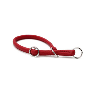 Lederhalsband rundgenäht mit Stoppring rot 50 cm / 10 mm