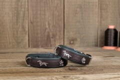 Halsband "Dackel" dunkelbraun/grün 40cm /...