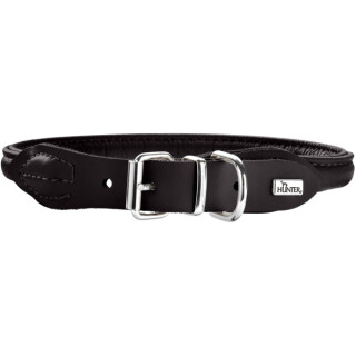 HUNTER Lederhalsband rundgenäht schwarz 60 (51-56 cm, 10 mm)