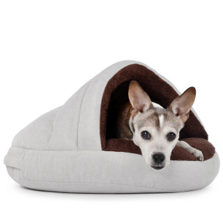 Mypado Shell Comfort Hundehöhle cremebraun 95 x 95 Visco mit Dachstabilisierung