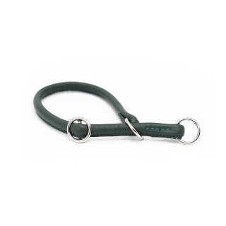 Lederhalsband rundgenäht mit Stoppring khaki 48 cm / 6 mm